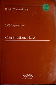 Cover of: Constitutional Law: 2003 Supplement