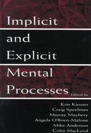 Cover of: Implicit and explicit mental processes
