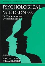 Cover of: Psychological mindedness: a contemporary understanding