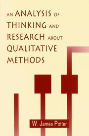 Cover of: An analysis of thinking and research about qualitative methods