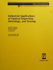 Cover of: Industrial applications of optical inspection, metrology, and sensing: 19-20 November 1992, Boston, Massachusetts