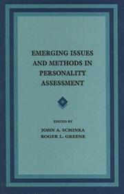 Cover of Emerging issues and methods in personality assessment