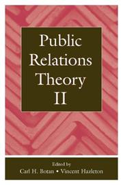 Cover of: Public relations theory II by edited by Carl Botan and Vincent Hazleton.