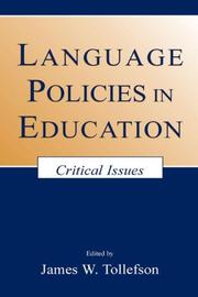 Cover of: Language Policies in Education: Critical Issues