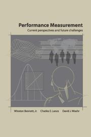 Cover of: Performance measurement: current perspectives and future challenges