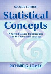 Cover of: Statistical concepts: a second course for education and the behavioral sciences