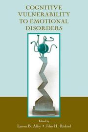 Cover of: Cognitive Vulnerability to Emotional Disorders