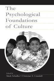 Cover of: The Psychological Foundations of Culture by 