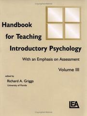 Cover of Handbook for Teaching Introductory Psychology