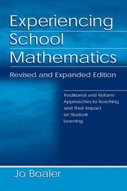 Cover of: Experiencing School Mathematics by Jo Boaler