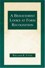 Cover of: A Behaviorist Looks at Form Recognition