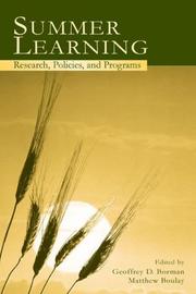 Cover of: Summer Learning: Research, Policies, and Programs