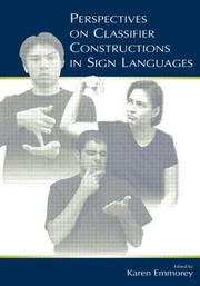 Cover of: Perspectives on classifier constructions in sign language