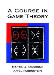 Cover of: A course in game theory