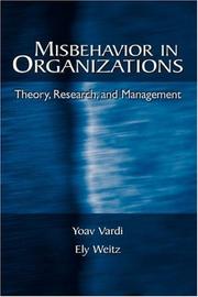 Cover of: Misbehavior in Organizations: Theory, Research, and Management (Series in Applied Psychology)