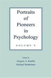 Cover of: Portraits of Pioneers in Psychology: Volume V