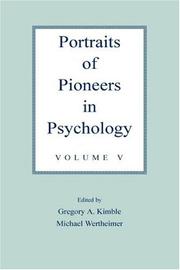 Cover of: Portraits of Pioneers in Psychology by 