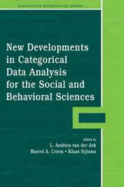 Cover of: New Developments in Categorical Data Analysis for the Social & Behavioral Science (Quantitative Methodology Series) (Quantitative Methodology Series) by L. Andries van der Ark, Marcel A. Croon, Klaas Sijtsma