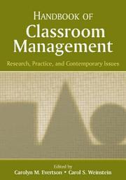 Cover of: Handbook of classroom management by edited by Carolyn M. Evertson,  Carol S. Weinstein.