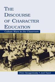 Cover of: The discourse of character education by Peter Smagorinsky
