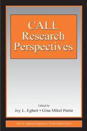 Cover of: CALL research perspectives by edited by Joy Egbert, Gina Mikel Petrie.
