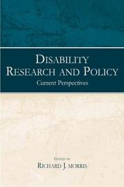 Cover of: Disability Research And Policy by Richard J. Morris