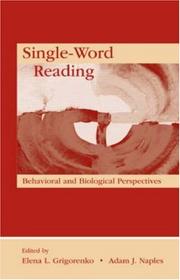 Cover of: Single-Word Reading: Behavioral and Biological Perspectives (New Directions in Communication Disorders Research: Integrative Approaches) by 
