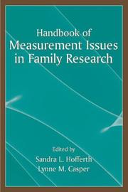 Cover of: Handbook of measurement issues in family research