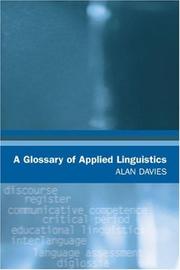 Cover of: A glossary of applied linguistics