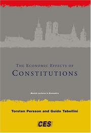 Cover of: The Economic Effects of Constitutions (Munich Lectures)