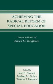Cover of: Achieving the Radical Reform of Special Education by 