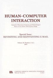 Cover of: Revisiting and Reinventing E-Mail (Human-Computer Interaction)