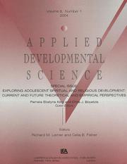 Cover of: EXPLORING ADOLESCENT ADS V8#1 "a'' (Applied Developmental Science)