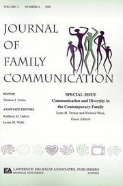 Cover of: Communication and Diversity in the Contemporary Family: A Special Issue of the Journal of Family Communication