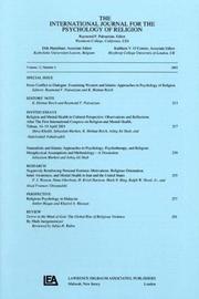 Cover of: International Journal for the Psychology of Religion (Volume 11, Number 3, [2001])