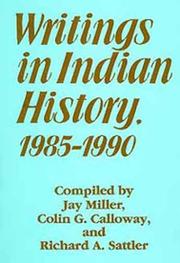 Cover of: Writings in Indian history, 1985-1990 by Miller, Jay