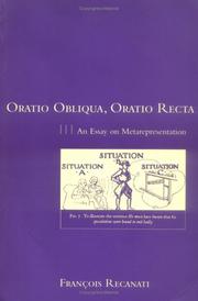 Cover of: Oratio obliqua, oratio recta: an essay on metarepresentation