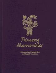 Cover of: Primeros memoriales by Bernardino de Sahagún
