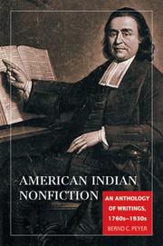 Cover of: American Indian Nonfiction by Bernd C. Peyer