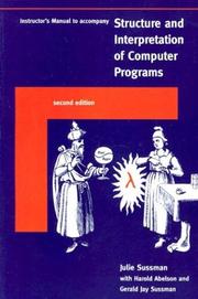 Cover of: Instructor's Manual t/a Structure and Interpretation of Computer Programs