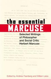 Cover of: Essential Marcuse by Andrew Feenberg