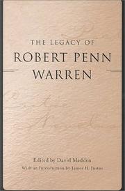 Cover of: The legacy of Robert Penn Warren
