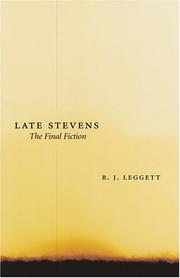 Cover of: Late Stevens: The Final Fiction