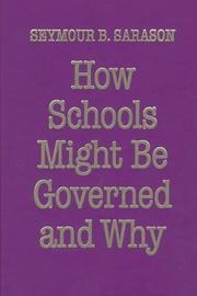 Cover of: How schools might be governed and why