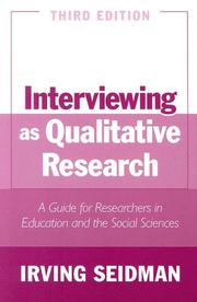 Cover of: Interviewing As Qualitative Research by Irving Seidman