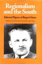 Cover of: Regionalism and the South: selected papers of Rupert Vance