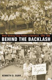 Cover of: Behind the Backlash by Kenneth D. Durr