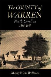 Cover of The County of Warren, North Carolina, 1586-1917