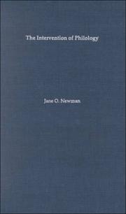Cover of: The intervention of philology | Jane O. Newman