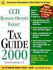 Cover of: Tax Guide 2000: Cch Business Owner's Toolkit (CCH Toolkit Tax Guide)